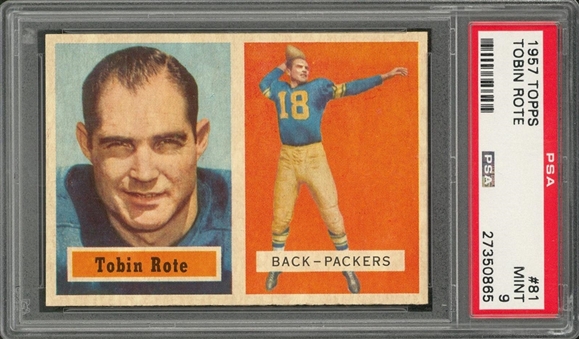 1957 Topps Football #81 Tobin Rote – PSA MINT 9 "1 of 4!"